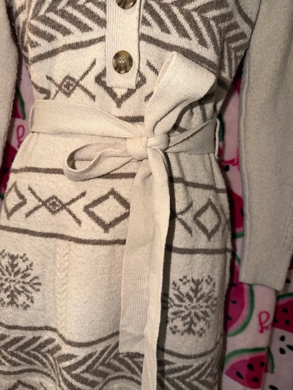 🤎 Lucky Brand Long Sleeve Belted Sweater Dress - Picture 3 of 7